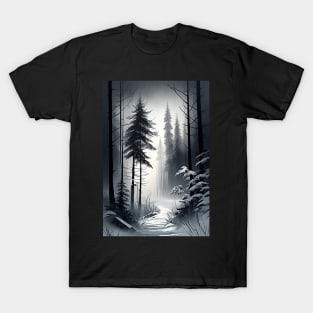 Foggy Winter Woods T-Shirt